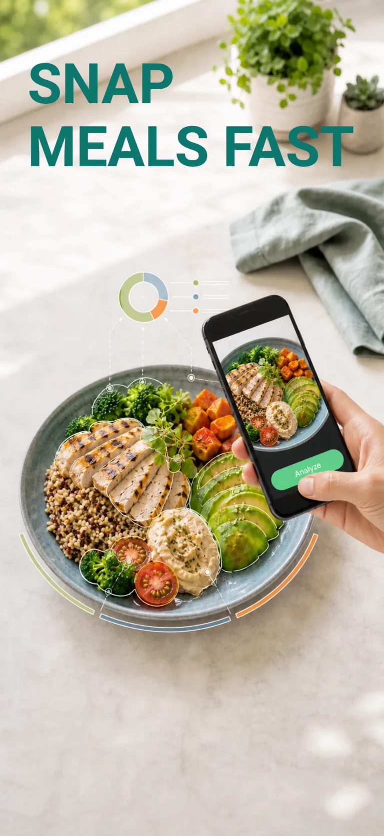 Nutrametry app scanning a meal from a photo